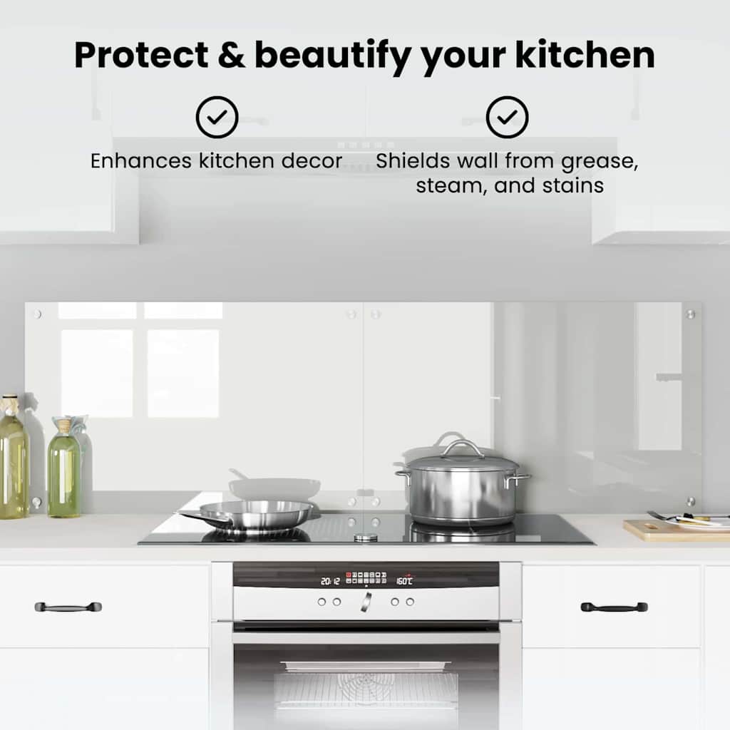 Køkkenbacksplash 2 pcs Transparent 80 x 50 cm hærdet glas