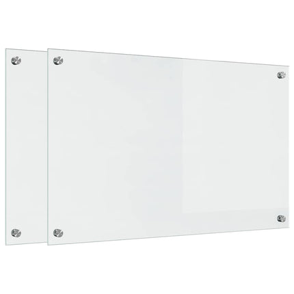 Køkkenbacksplash 2 stk. Transparent 80 x 50 cm hærdet glas