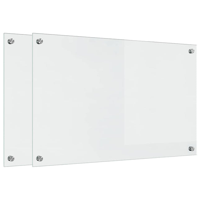 Køkkenbacksplash 2 pcs Transparent 80 x 50 cm hærdet glas