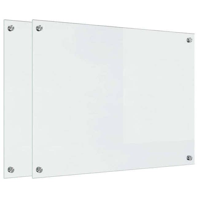 Køkkenbacksplash 2 pcs Transparent 80 x 60 cm hærdet glas