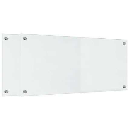 Køkkenbacksplash 2 stk. Transparent 90 x 40 cm hærdet glas