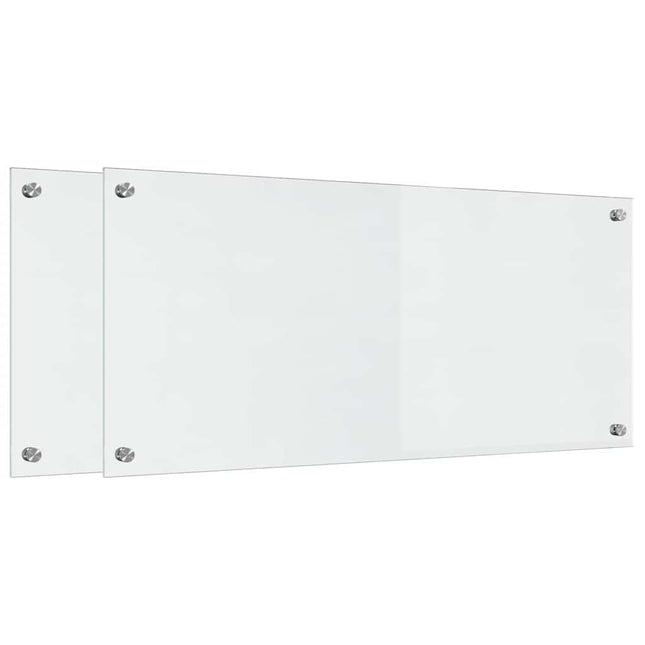 Køkkenbacksplash 2 pcs Transparent 90 x 40 cm hærdet glas