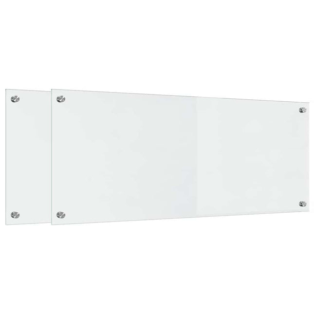 Køkkenbacksplash 2 pcs Transparent 100 x 40 cm hærdet glas
