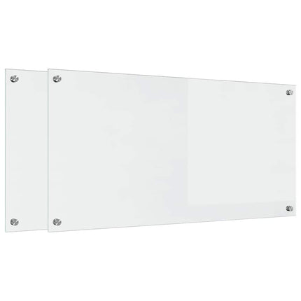 Køkkenbacksplash 2 stk. Transparent 100 x 50 cm hærdet glas
