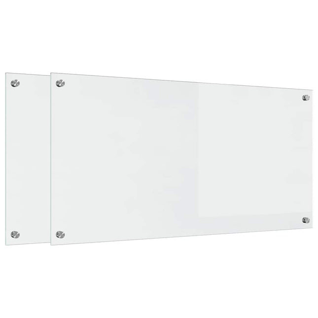 Køkkenbacksplash 2 pcs Transparent 100 x 50 cm hærdet glas