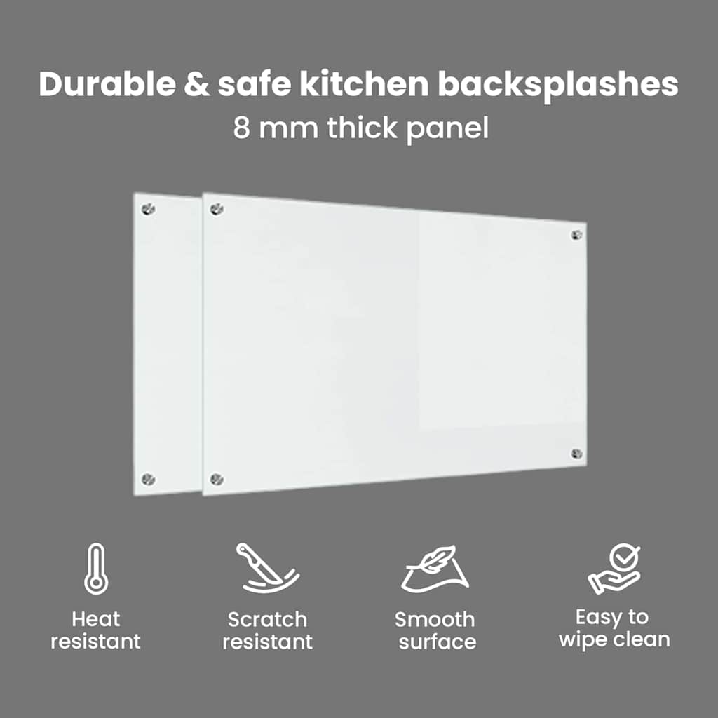 Køkkenbacksplash 2 pcs Transparent 100 x 60 cm hærdet glas