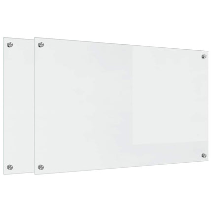 Køkkenbacksplash 2 stk. Transparent 100 x 60 cm hærdet glas