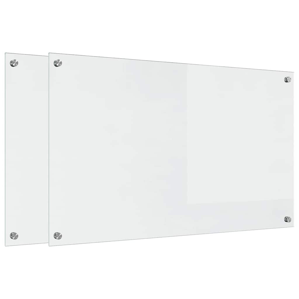 Køkkenbacksplash 2 pcs Transparent 100 x 60 cm hærdet glas
