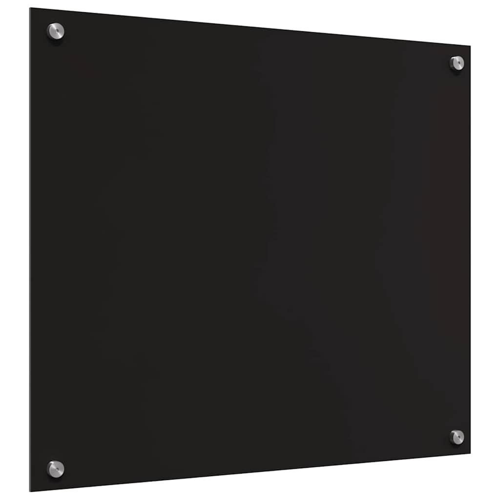 Køkkenbacksplash 2 pcs Sort 70 x 60 cm hærdet glas