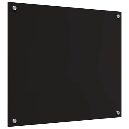Køkkenbacksplash 2 stk. Sort 70 x 60 cm hærdet glas