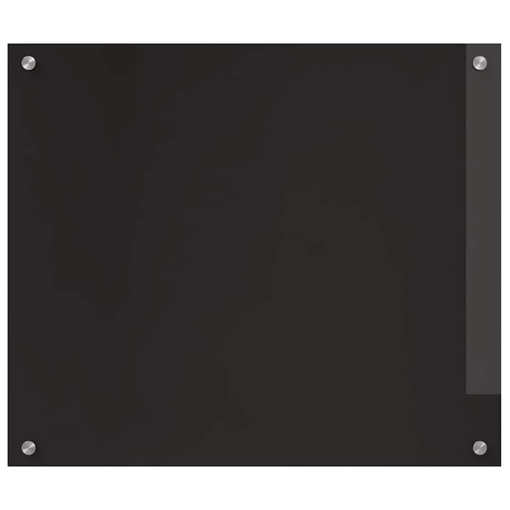 Køkkenbacksplash 2 pcs Sort 70 x 60 cm hærdet glas