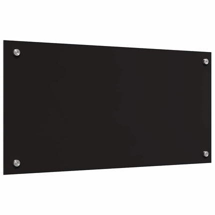 Køkkenbacksplash 2 stk. Sort 80 x 40 cm hærdet glas