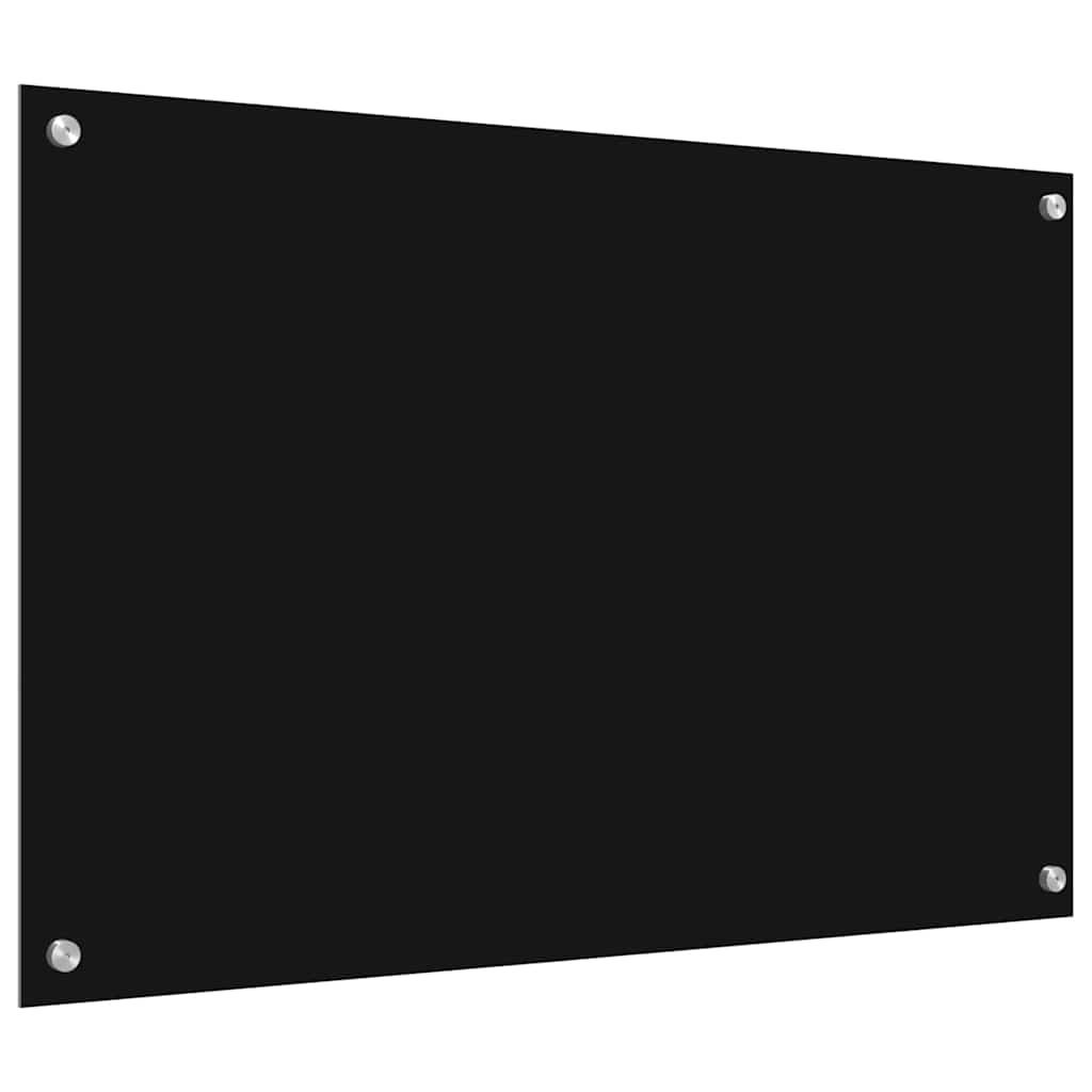 Køkkenbacksplash 2 pcs Sort 90 x 60 cm hærdet glas
