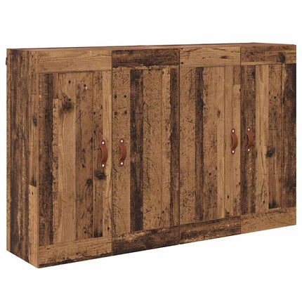 Væghængt skab 2 stk. Gammelt træ 69,5 x 34 x 90 cm