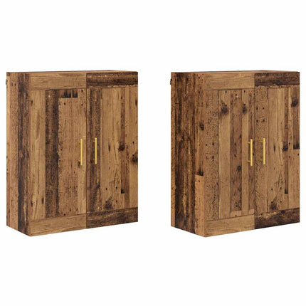 Væghængt skab 2 stk. Gammelt træ 69,5 x 34 x 90 cm