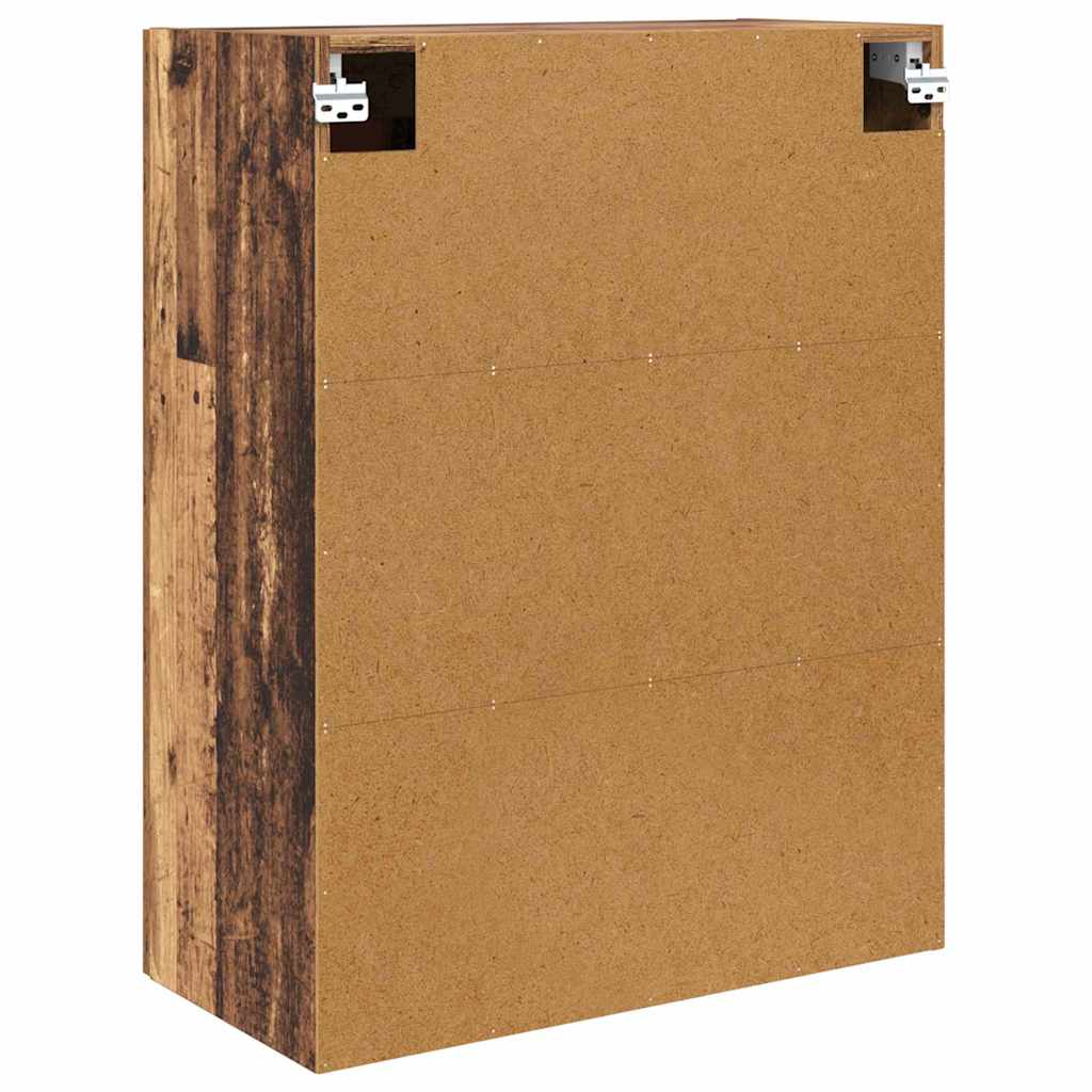 Væghængt skab Vægmonteret 2 pcs Gammelt træ 69,5 x 34 x 90 cm