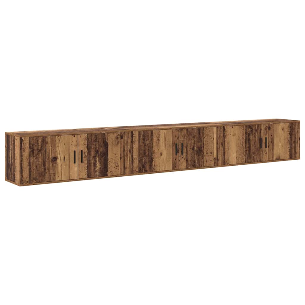 Væghængt TV-skab sæt 3 pcs Gammelt træ 100 x 34,5 x 40 cm