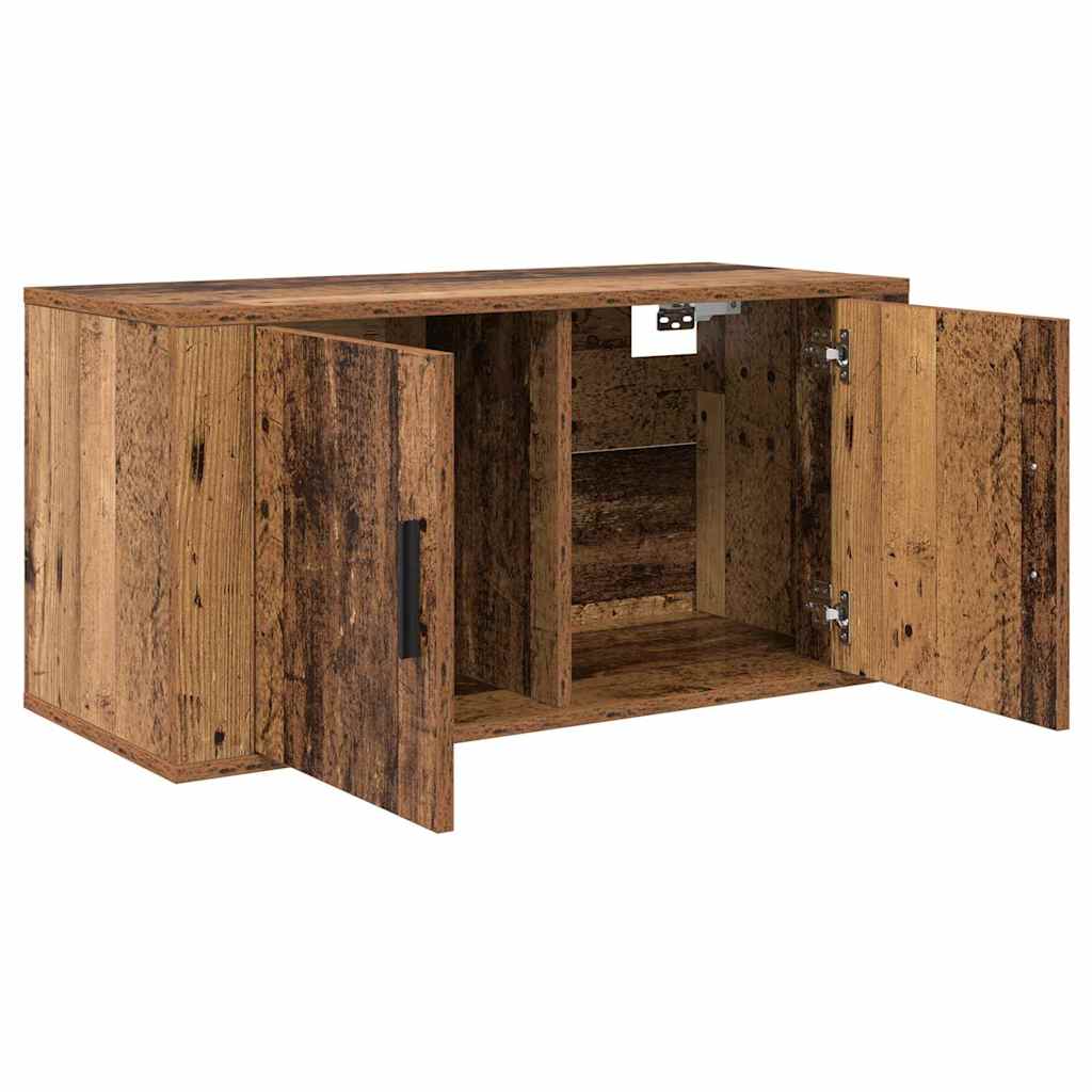 Væghængt TV-skab sæt 2 pcs Gammelt træ 80 x 34,5 x 40 cm