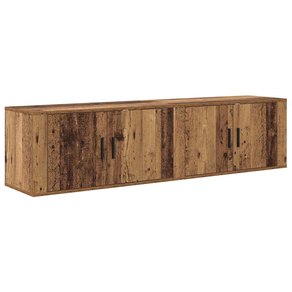 Væghængt TV-skab sæt 2 pcs Gammelt træ 80 x 34,5 x 40 cm