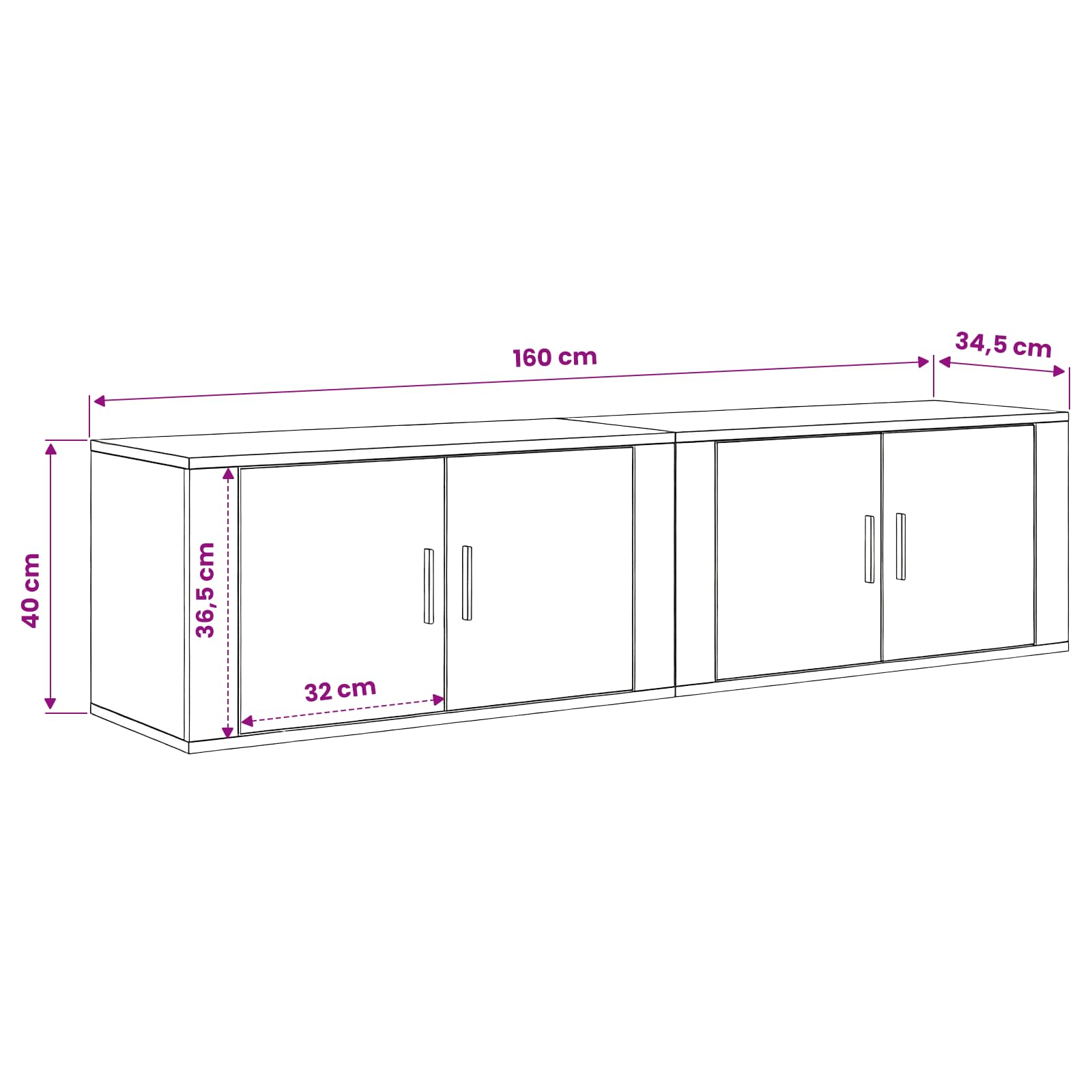 Væghængt TV-skab sæt 2 pcs Gammelt træ 80 x 34,5 x 40 cm