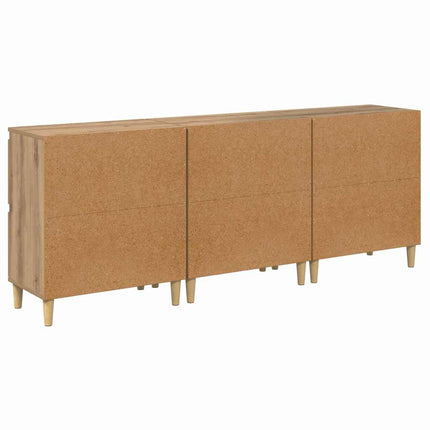 Sideboards 3 pcs Artisan Egetræ 60 x 35 x 70 cm Konstrueret træ
