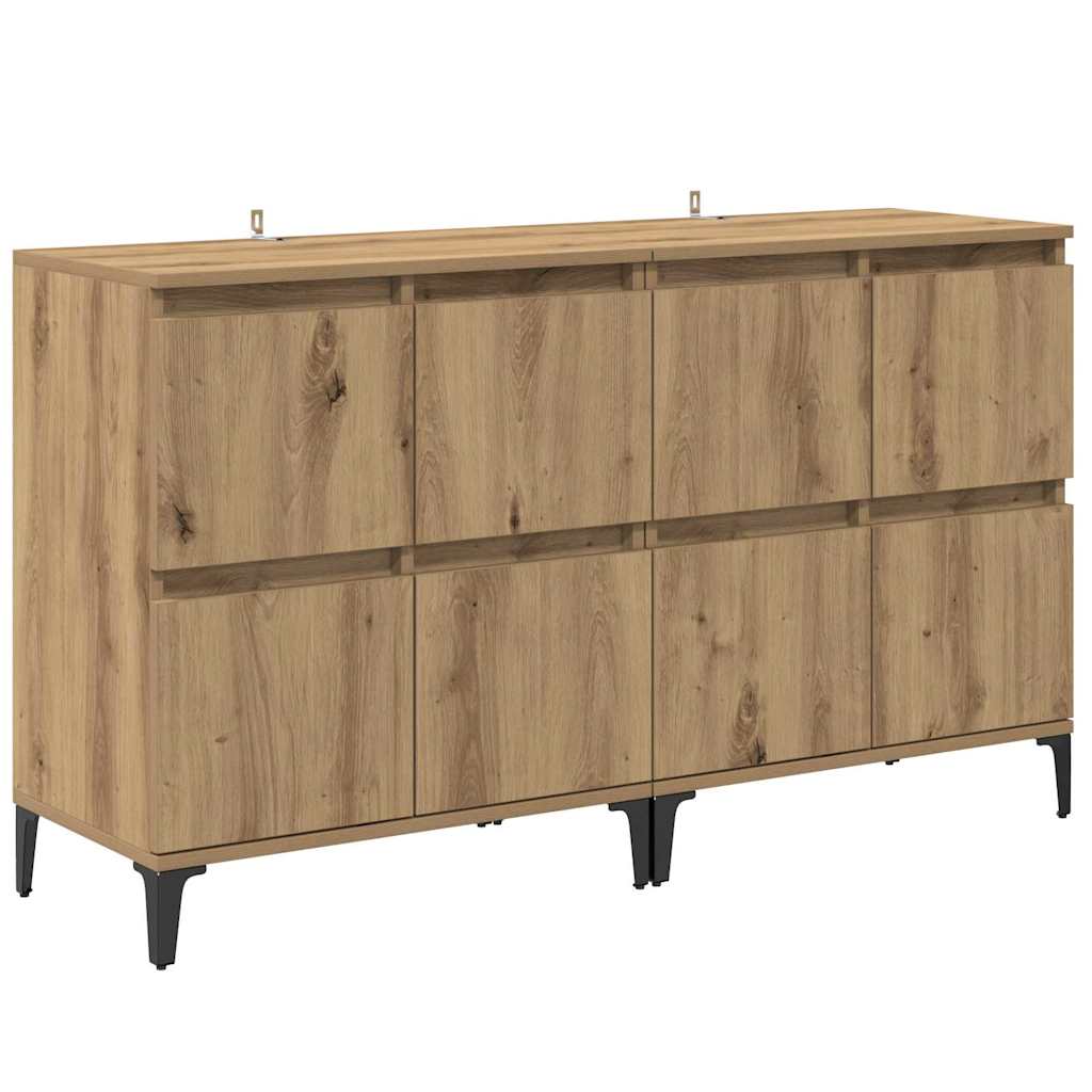 Sideboards 2 pcs Artisan Egetræ 60 x 35 x 70 cm Konstrueret træ
