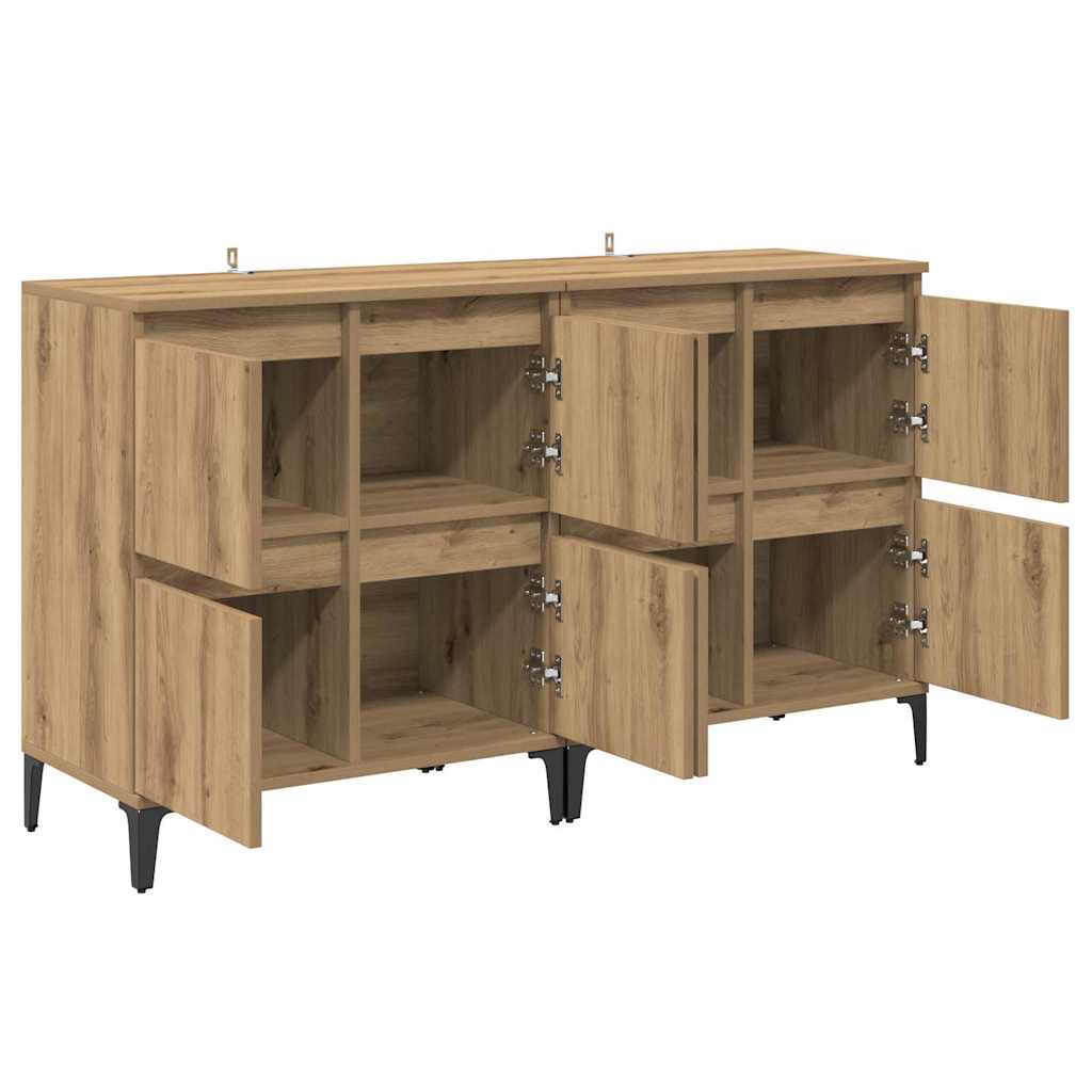 Sideboards 2 pcs Artisan Egetræ 60 x 35 x 70 cm Konstrueret træ