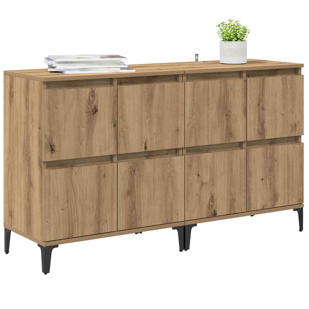 Sideboards 2 pcs Artisan Egetræ 60 x 35 x 70 cm Konstrueret træ