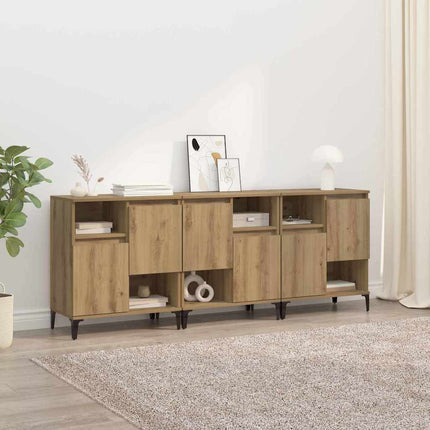 Sideboards 3 pcs Artisan Egetræ 60 x 35 x 70 cm Konstrueret træ