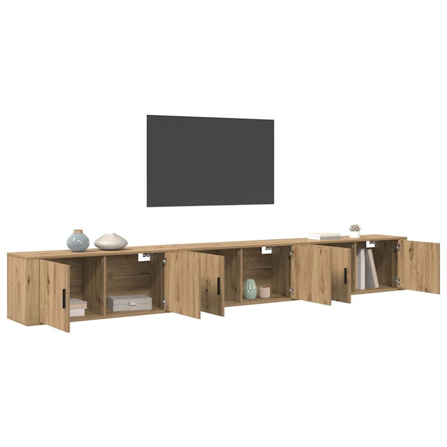 Væghængt TV-skab sæt 3 pcs Artisan Egetræ 100 x 34,5 x 40 cm