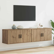 Væghængt TV-skab sæt 2 pcs Artisan Egetræ 80 x 34,5 x 40 cm