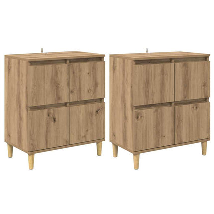 Sideboards 2 pcs Artisan Egetræ 60 x 35 x 70 cm Konstrueret træ