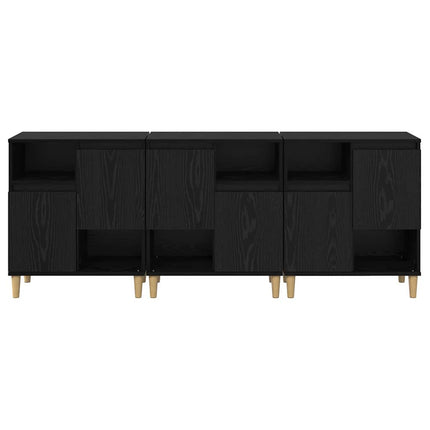 Sideboards 3 pcs Sort eg 60 x 35 x 70 cm Konstrueret træ