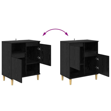 Sideboards 3 pcs Sort eg 60 x 35 x 70 cm Konstrueret træ