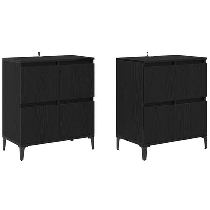 Sideboards 2 pcs Sort eg 60 x 35 x 70 cm Konstrueret træ