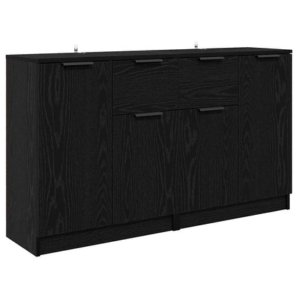Sideboards 2 pcs Sort eg 60 x 30 x 70 cm Konstrueret træ