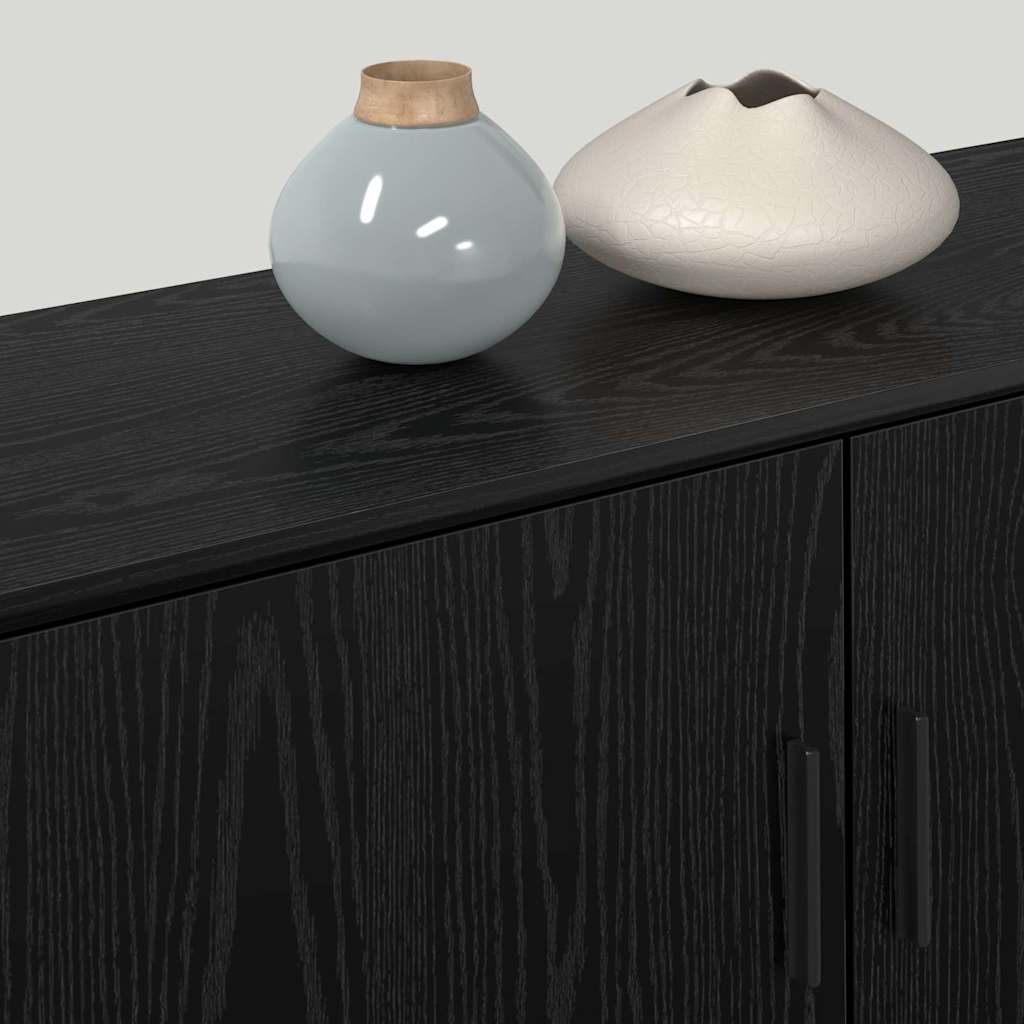 Væghængt TV-skab sæt 3 pcs Sort eg 100 x 34,5 x 40 cm