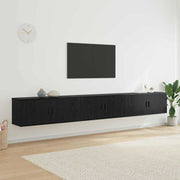 Væghængt TV-skab sæt 3 pcs Sort eg 100 x 34,5 x 40 cm