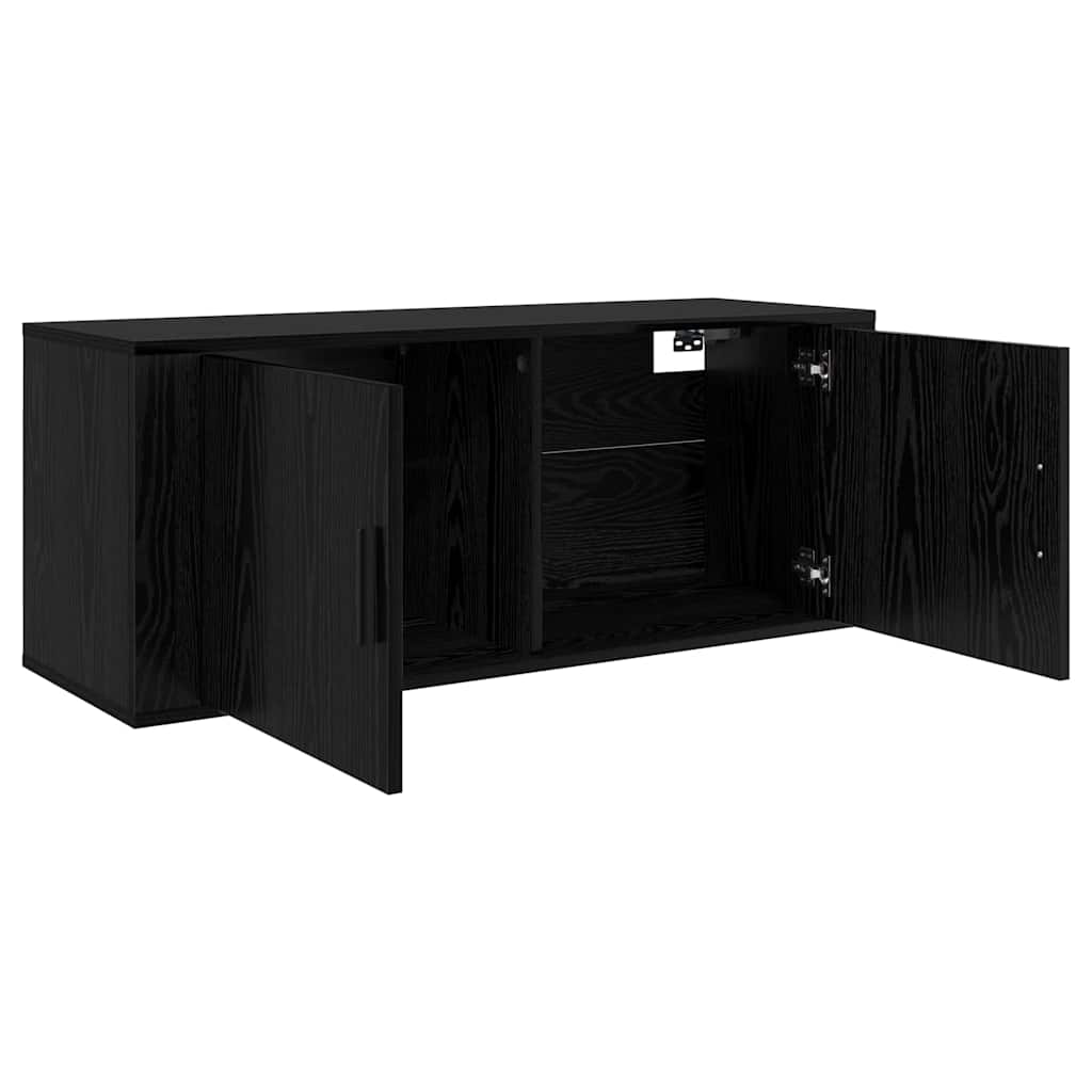Væghængt TV-skab sæt 3 pcs Sort eg 100 x 34,5 x 40 cm