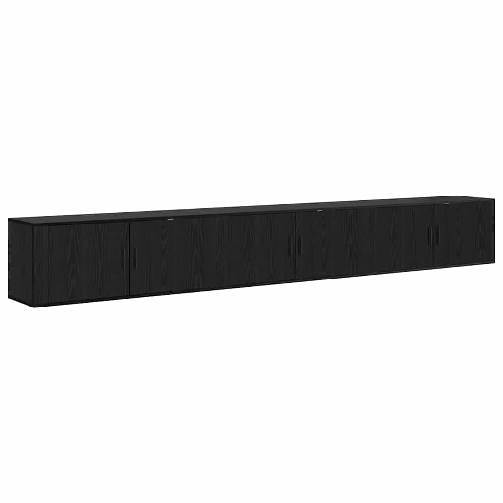 Væghængt TV-skab sæt 3 pcs Sort eg 100 x 34,5 x 40 cm