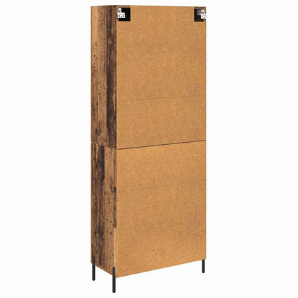 Highboard 2 pcs Gammelt træ Konstrueret træ