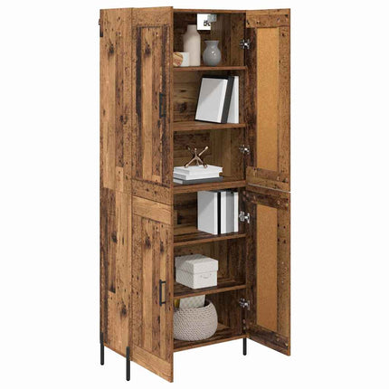 Highboard 2 pcs Gammelt træ Konstrueret træ