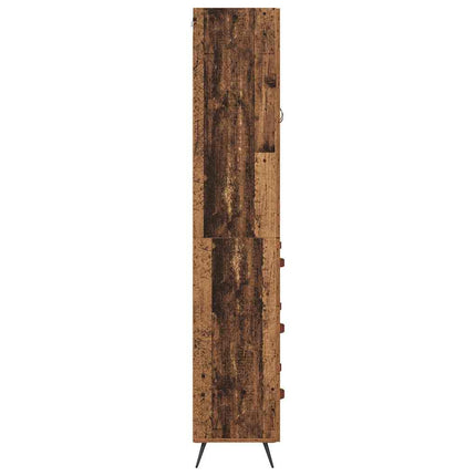 Højskab med hylde 2 stk. Gammelt træ 69,5 x 34 x 180 cm