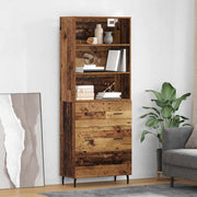Highboard med skuffe 2 pcs Gammelt træ Konstrueret træ