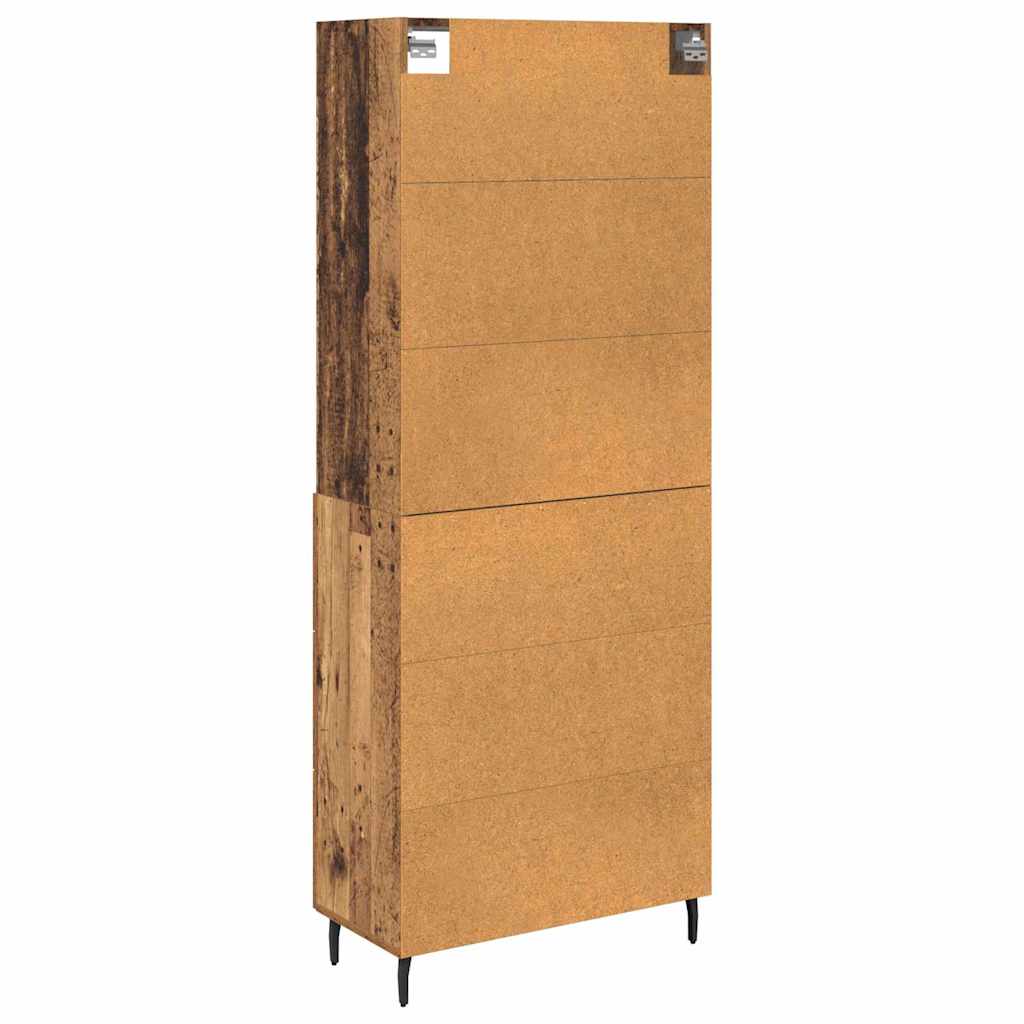 Highboard med skuffe 2 pcs Gammelt træ Konstrueret træ