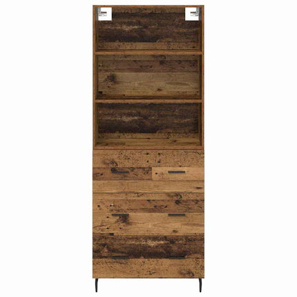 Highboard 2 stk. Gammelt træ 69,5 x 32,5 x 180 cm
