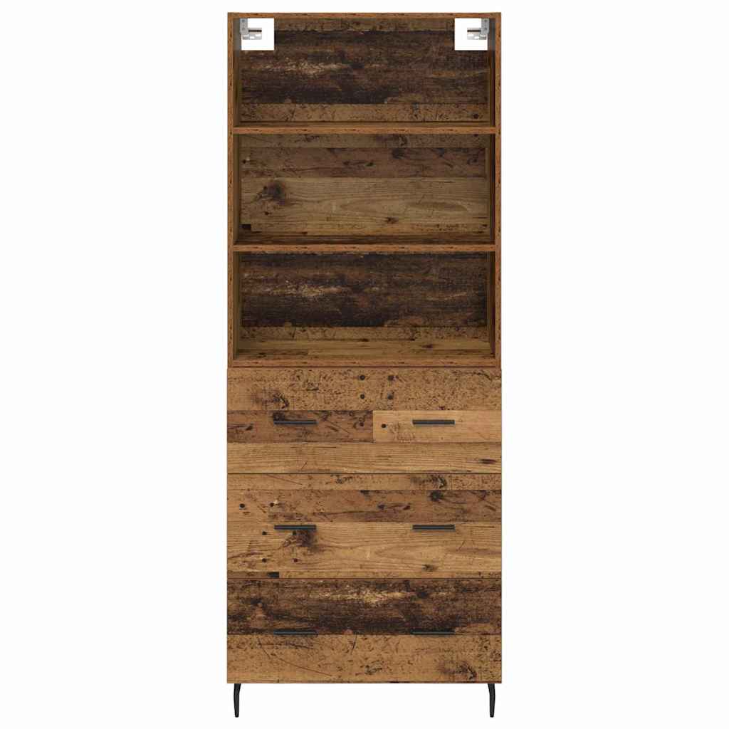 Highboard med skuffe 2 pcs Gammelt træ Konstrueret træ