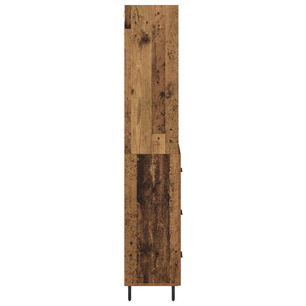 Highboard 2 stk. Gammelt træ 69,5 x 32,5 x 180 cm
