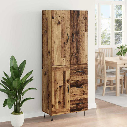 Highboard med skuffe 2 pcs Gammelt træ Konstrueret træ