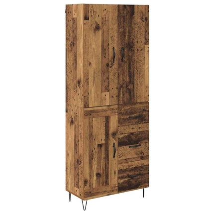 Highboard med skuffe 2 pcs Gammelt træ Konstrueret træ